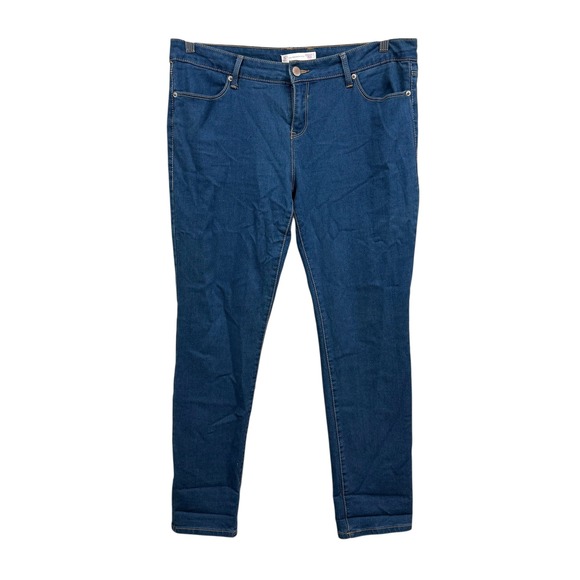 No Boundaries Womens Denim Jeans Classic Skinny Leg Stretch Blue Zip Fly Sz 17 - Picture 1 of 6